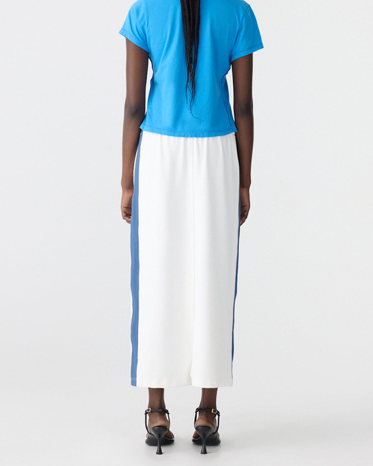 Bassike / Stretch Twill Pull on Skirt / White + Marine