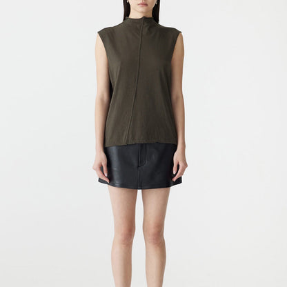 Bassike / Slouch Raised Neck Tank / Ash
