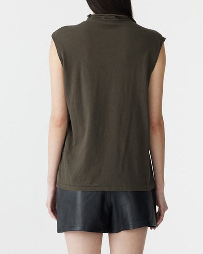 Bassike / Slouch Raised Neck Tank / Ash