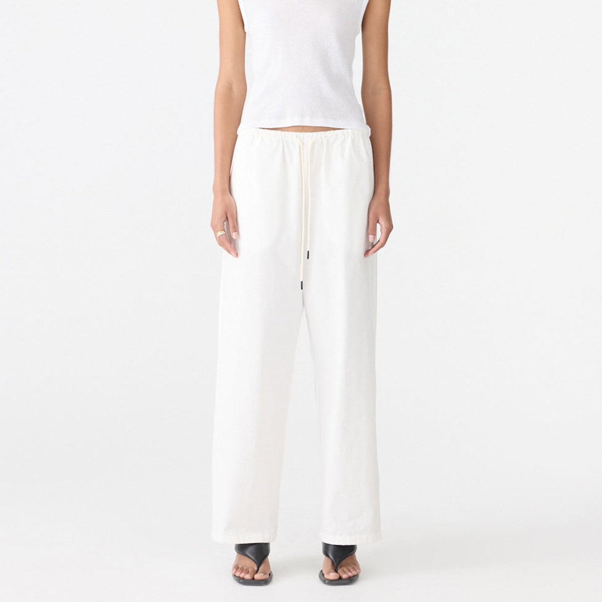 Bassike / Crushed Cotton Minimal Pant / Natural