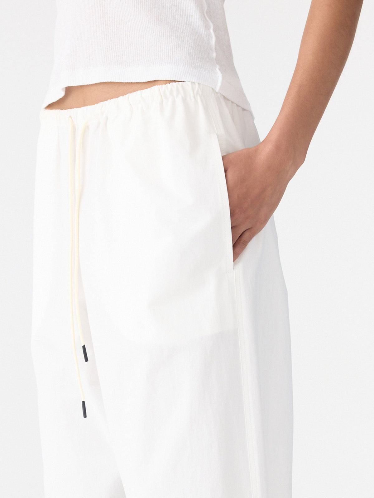 Bassike / Crushed Cotton Minimal Pant / Natural