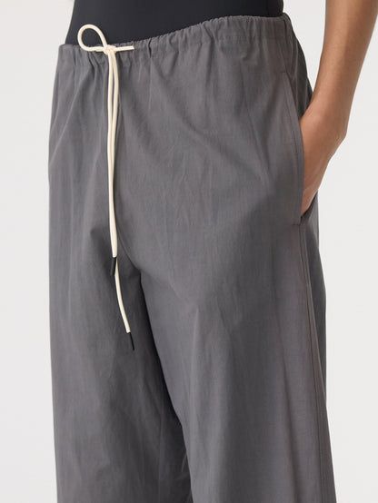 Bassike / Crushed Cotton Minimal Pant / Wash Black