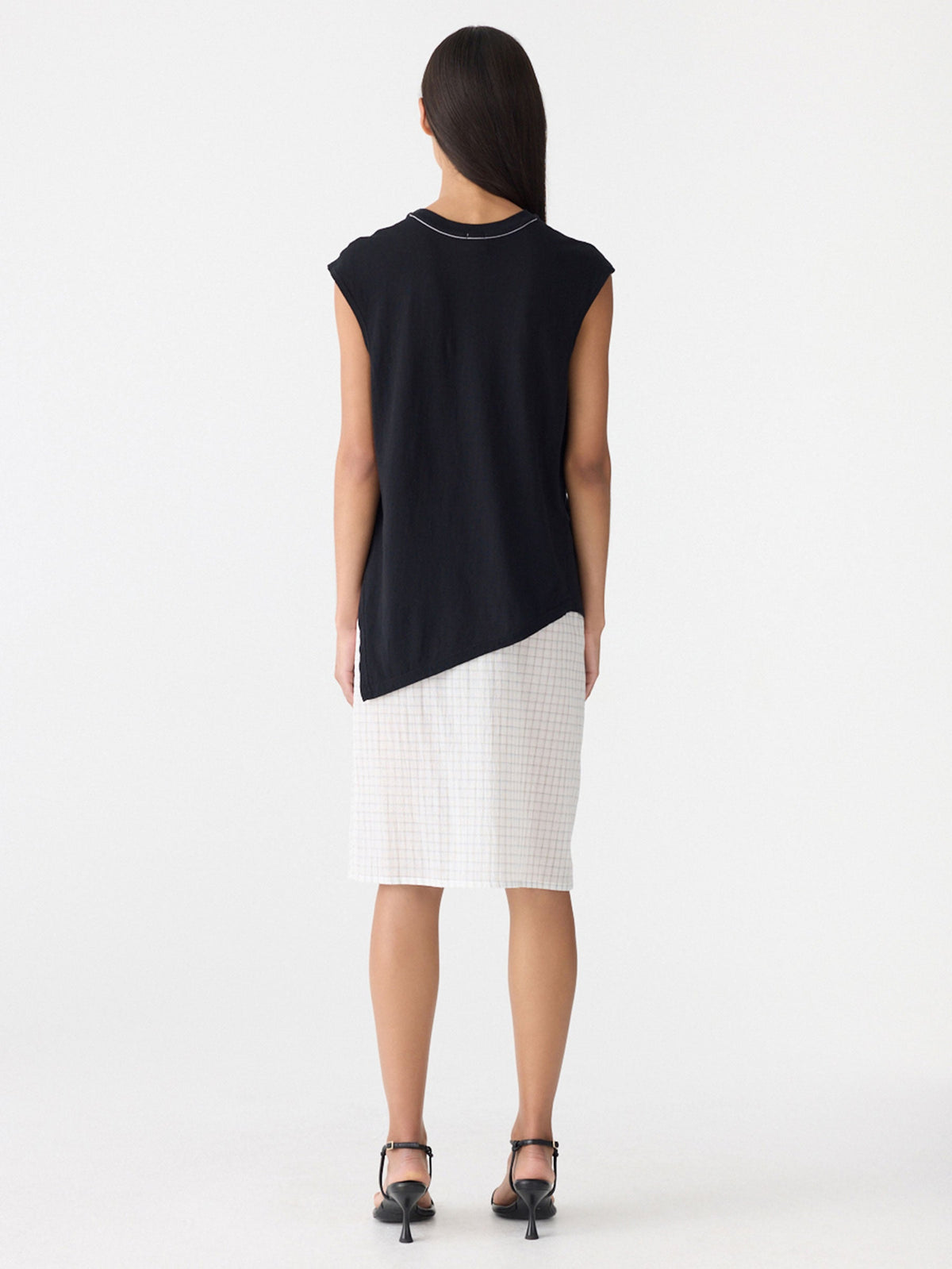 Bassike / Asymmetric Crew Tank / Black