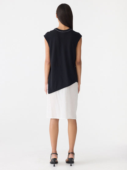 Bassike / Asymmetric Crew Tank / Black