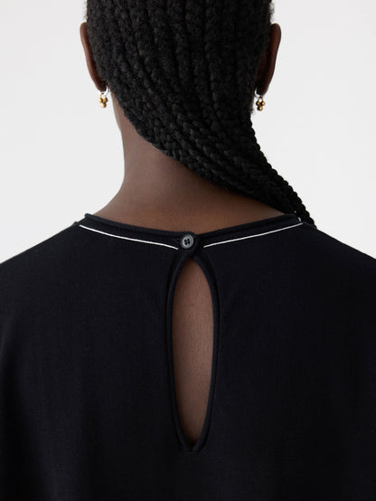Bassike / Mercerised Cotton Boxy Knit / Black
