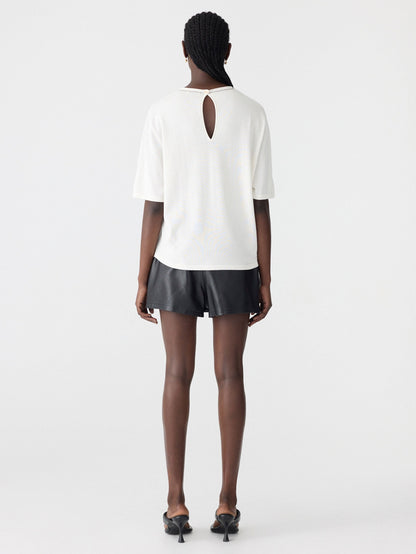 Bassike / Mercerised Cotton Boxy Knit / Natural