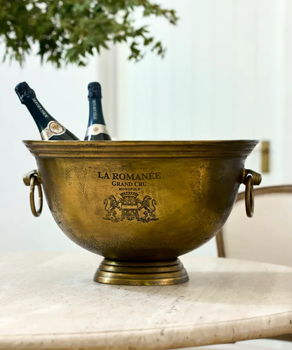 Romanee / Wine Bucket / Antique Gold Finish