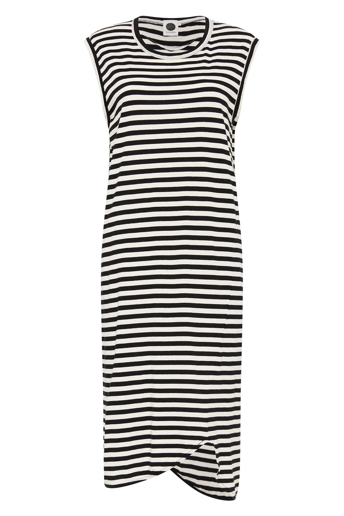 Bassike / Stripe Slim Muscle Tank Dress / Undyed + Black