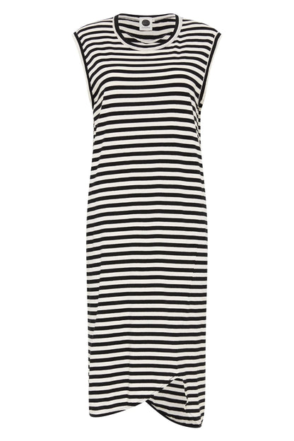 Bassike / Stripe Slim Muscle Tank Dress / Undyed + Black