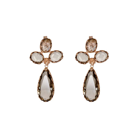 Triple Stone Smoke Earrings