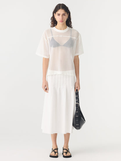 Bassike / Boxy Mesh T-Shirt / White