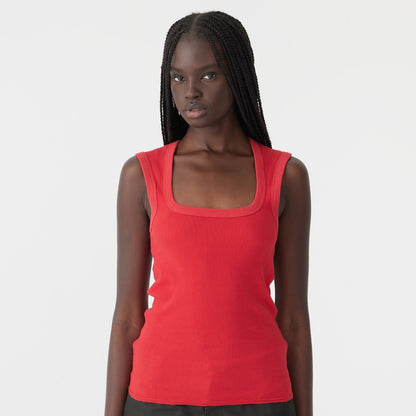 Bassike / Low Scooped Rib Tank / Hibiscus
