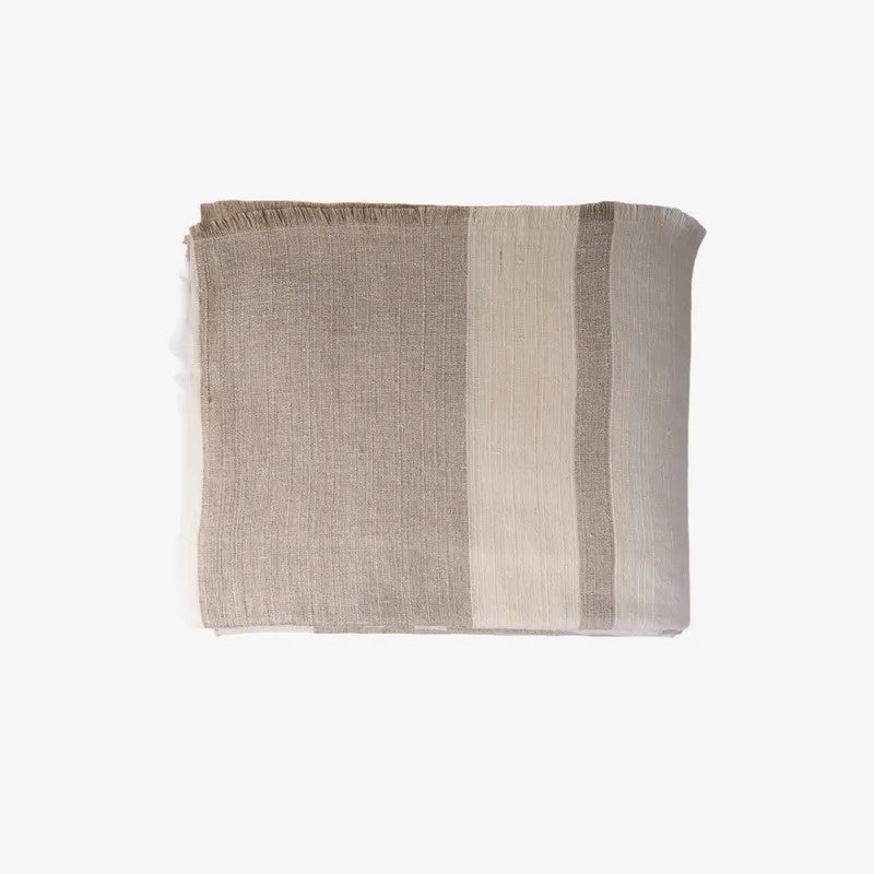 Stripe Linen Tablecloth / Stone