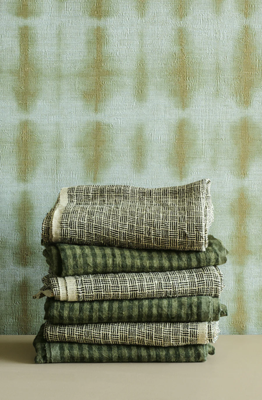 Bianca Lorenne / Linen Tea Towel / Sage Check