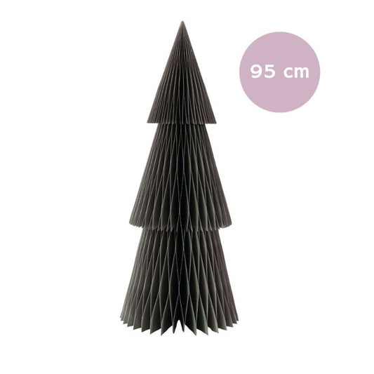 Christmas Tree Standing Ornament / Olive Green with Silver Glitter Edge / X-Large