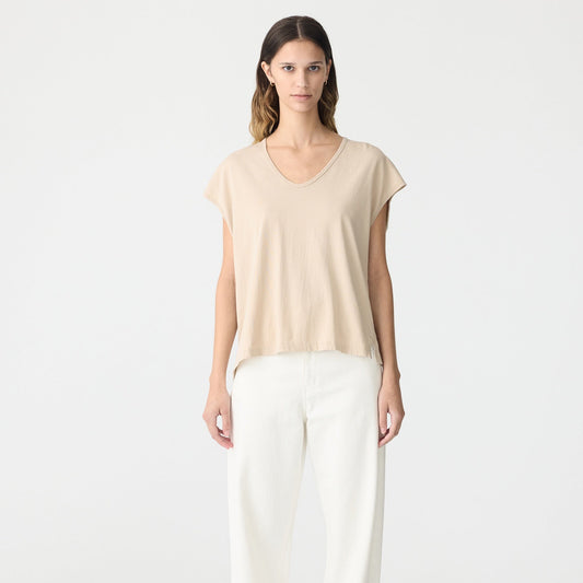 Bassike / Fine Bind Scoop Neck Tank / Dune