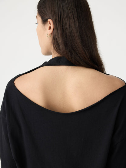 Bassike / Floating Neck Boxy T-Shirt / Black