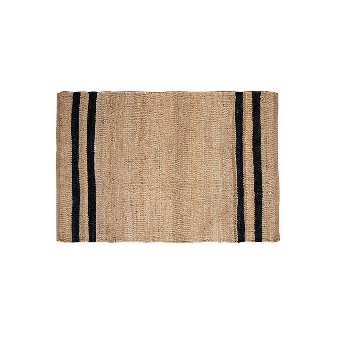 Jute Doormat / Natural + Black Stripes