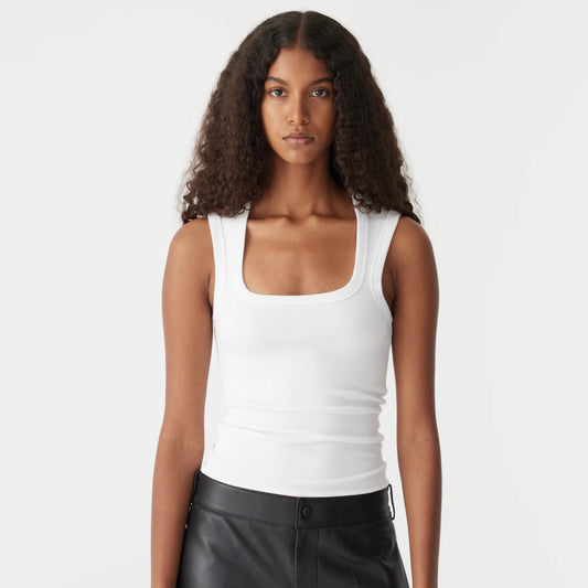Bassike / Low Scooped Rib Tank / White