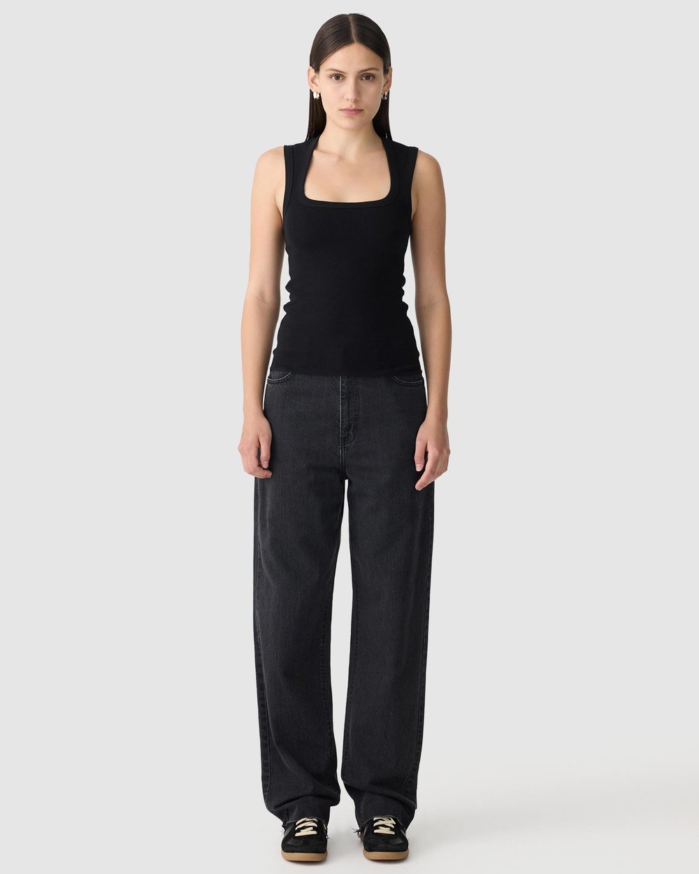 Bassike / Low Scooped Rib Tank / Black