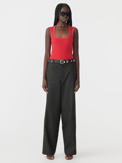 Bassike / Low Scooped Rib Tank / Hibiscus