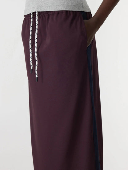 Bassike / Stretch Twill Pull On Skirt / Dark Plum + Ink