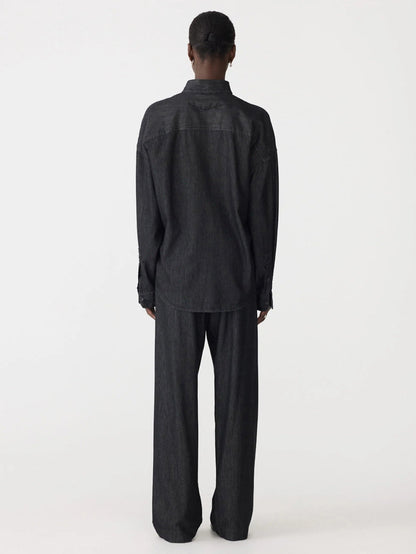 Bassike / Minimal Chambray Shirt / Washed Black
