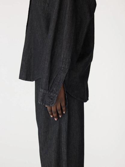 Bassike / Minimal Chambray Shirt / Washed Black