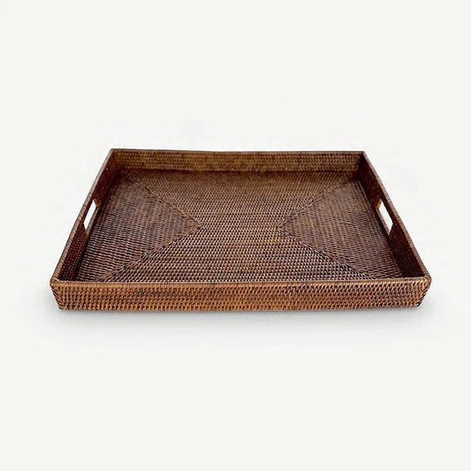 Rattan Tray with Handles / Rectangle