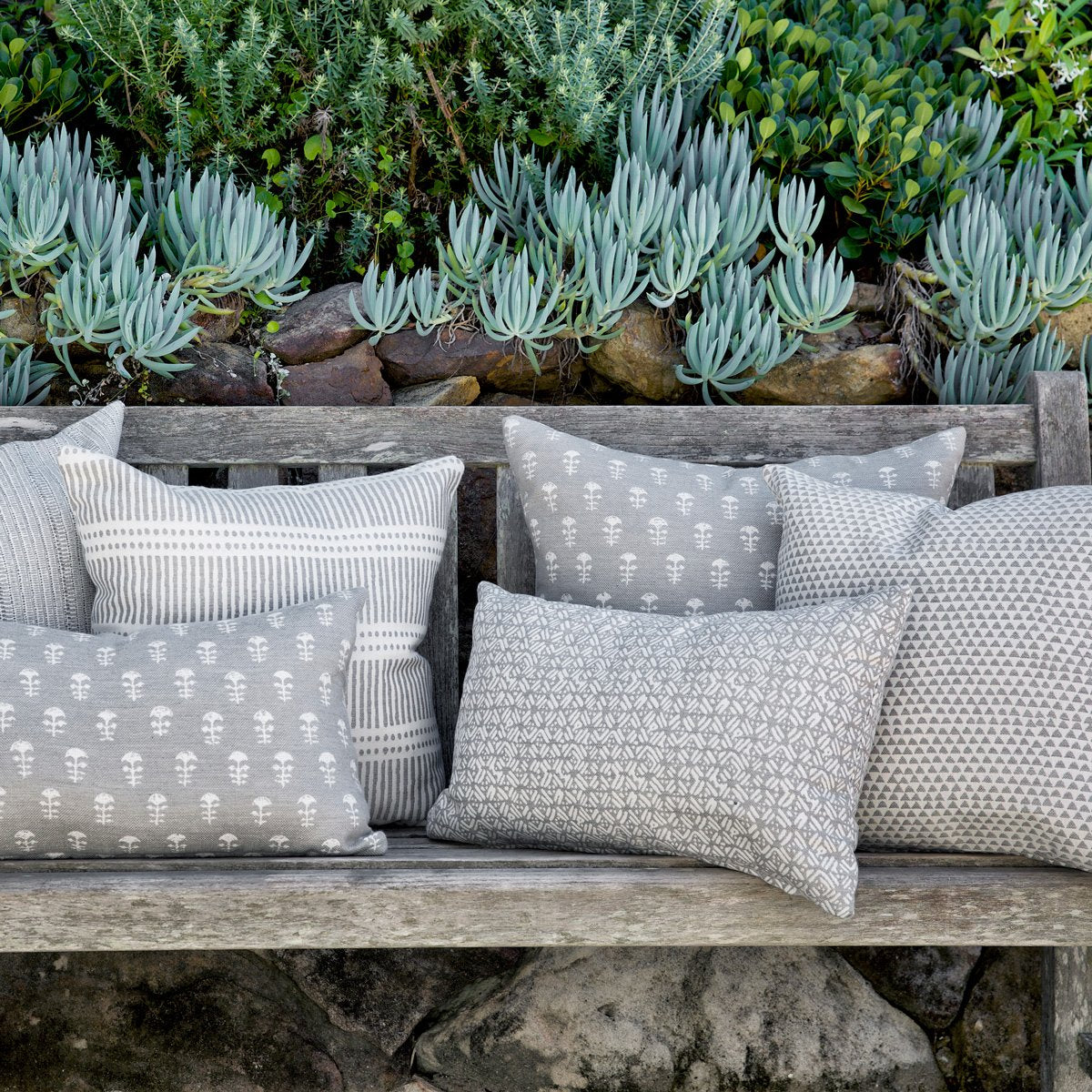 Walter G / Batik Rectangular Cushion / Albatross / Outdoor