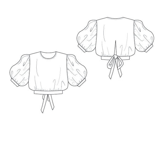 puff sleeve crop - pattern